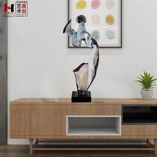 现代家居客厅桌面摆件简约透明雕塑艺术品酒店软装 饰 配饰电视柜装