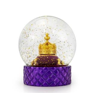 皇冠玻璃雪花球电镀创意轻奢珠宝礼品树脂玻璃圣诞水晶球水球雪球