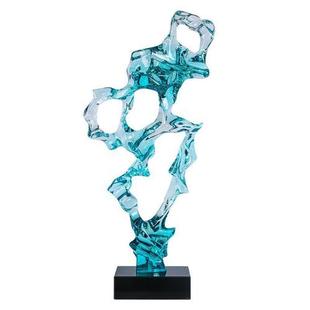 抽象创意透明树脂太湖石摆件家居别墅酒店样板间玄关装 雕塑 饰软装