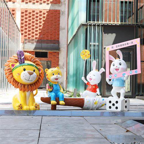 卡通动物座椅户外玻璃钢景观小品商场步行街广场休闲创意坐凳摆件,基础建材,砂岩雕刻,淘宝优惠券,粉丝福利购,淘宝优惠卷