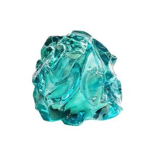 简约酒店大堂透明树脂雕塑摆件售楼处大厅发光透明石头装 饰工艺