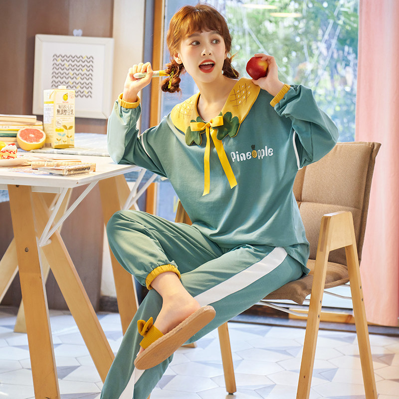 2020新款睡衣女春秋季纯棉长袖网红爆款可爱休闲全棉家居服冬套装