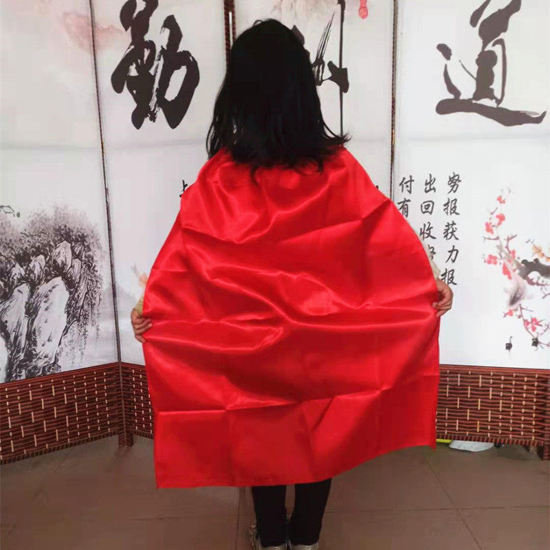 万圣节超人红披风金色斗篷儿童金箍棒孙悟空的烫金布黄斗篷款