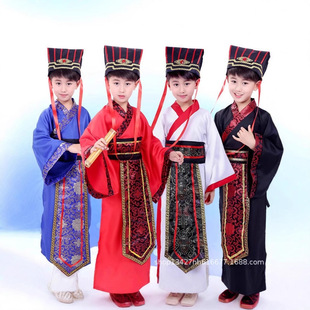 儿童三国演义演出服春秋汉服男童课本剧古装服装诸葛亮曹操鲁肃男