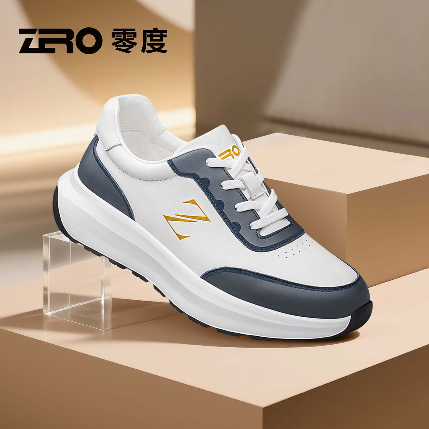 ZRO零度官方正品真皮厚底休闲鞋