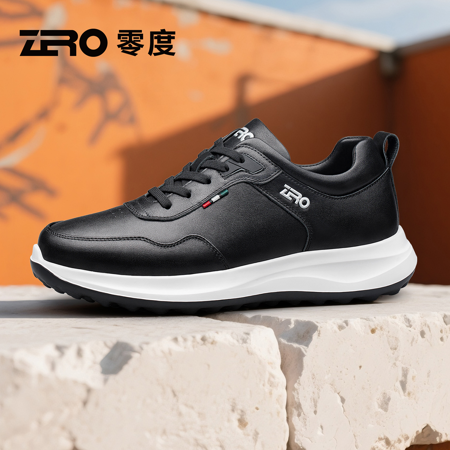 ZRO零度官方正品真皮休闲鞋