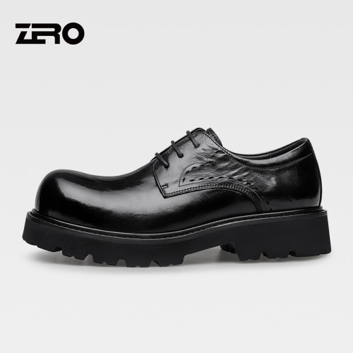 ZRO零度厚底增高头层商务皮鞋