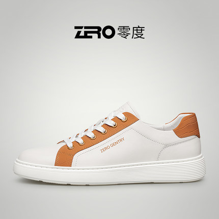 zro零度男鞋休闲板鞋冬季新款男士真皮轻便时尚百搭鞋拼色小白鞋