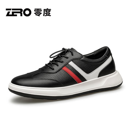 零度男鞋运动鞋男款2025新款秋冬超轻便休闲皮鞋男士拼色真皮潮鞋