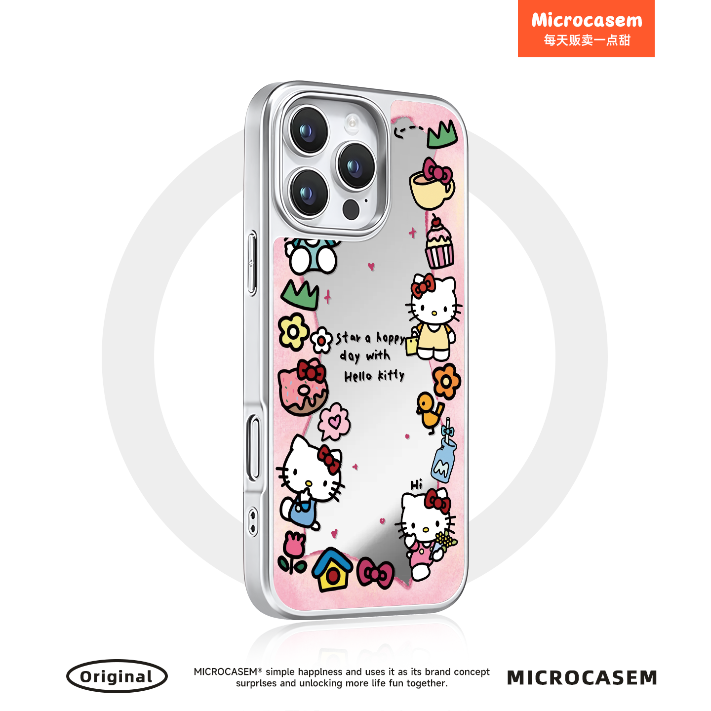 磁吸MagSafe波浪纹蛋糕甜点Kitty猫适用iphone16手机壳17promax苹果15pro镜面保护套14日韩卡通13可爱少女12