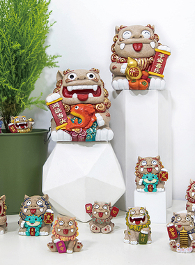 禧狮®纳福狮子摆件石敢当健康家居开店办公装饰桌摆丨乐城知礼