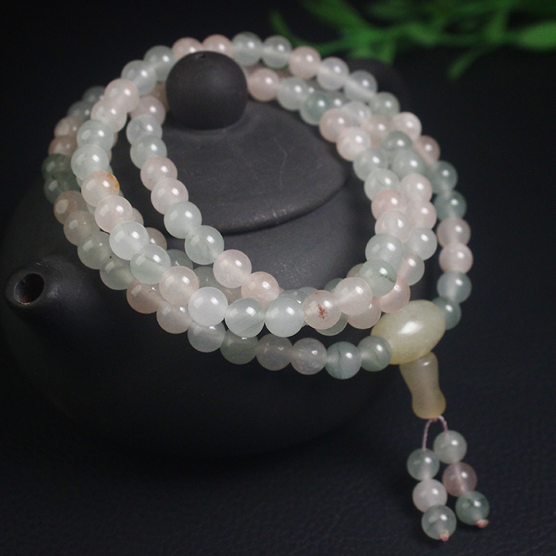 正品桂林鸡血玉贵妃料彩色108手串手链女款纯天然冰透时尚带证书