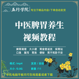 脾胃养生零基础影片脏腑常见病调理胃胀脾虚口臭腹泻便秘