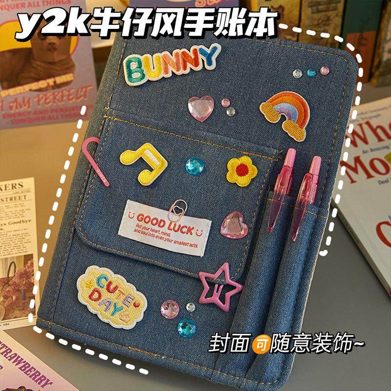 布面y2k牛仔手账本高颜值女生笔记本子复古风美式手帐本布艺手账,文具电教/文化用品/商务用品,手帐/日程本/计划本,淘宝优惠券,粉丝福利购,淘宝优惠卷