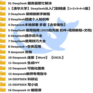 deepseek教程 清华大学从入门到精通 指令提示词完整文件pdf+影片