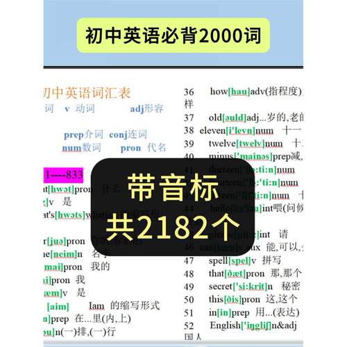 中考必备初中英语必背2000词2025电子版资料单词初中英语语法专练