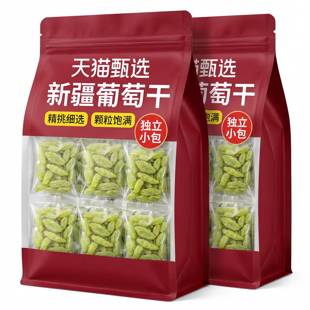 葡萄干独小包装新疆特级超大绿香妃优质免洗吐鲁番特产官方旗舰店