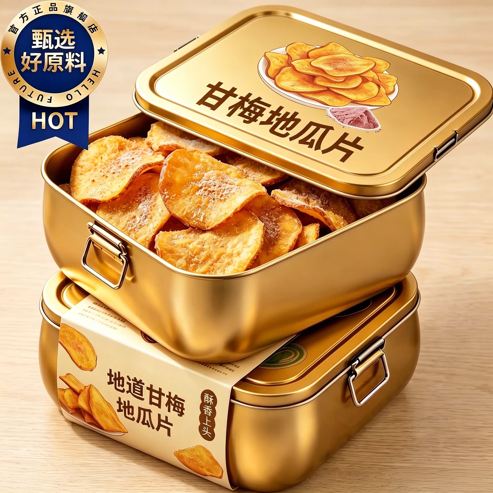 甘梅地瓜片官方旗舰店原切薄脆红薯片咸香酥脆儿童办公室休闲零食