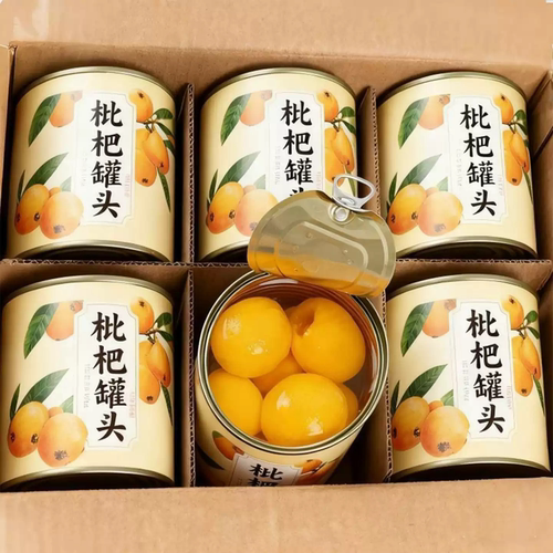 新鲜枇杷罐头官方旗舰店水果罐头应季现摘大果鲜果大罐装整箱糖水
