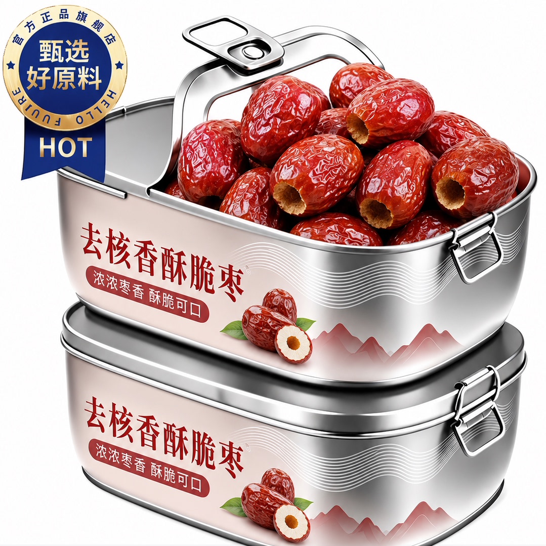 香酥脆枣新疆无核酥脆灰枣红枣干去核嘎嘣脆休闲零食大包装旗舰店