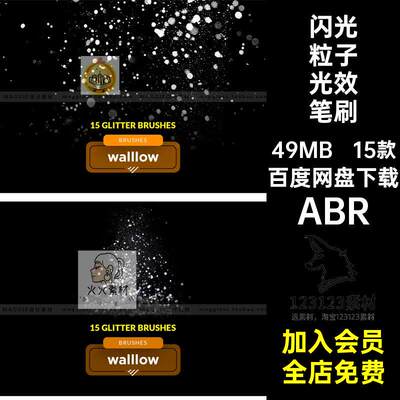 15款亮片闪粉尘笔刷合成后期Photoshop光效特效笔刷合