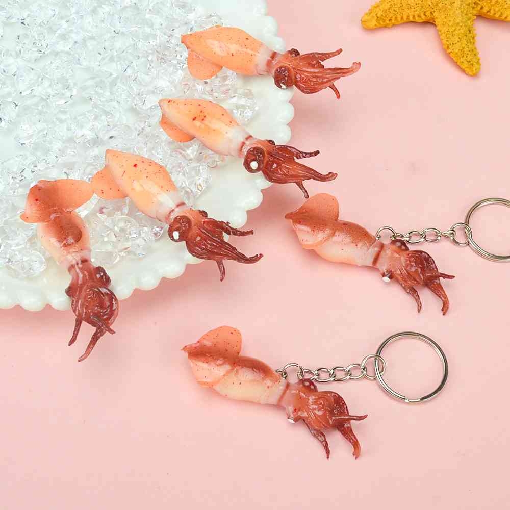 仿真食物创意仿真海鲜鱿鱼挂件微缩食玩模型促销小礼品学生小挂件