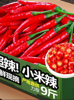 小米辣椒9斤新鲜农家自种红辣椒指朝天椒蔬菜泡椒特辣小米椒鲜辣