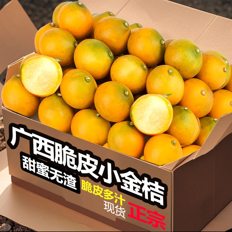 广西小金桔5斤新鲜水果脆甜滑皮冰糖金桔应当季橘子整箱包邮3