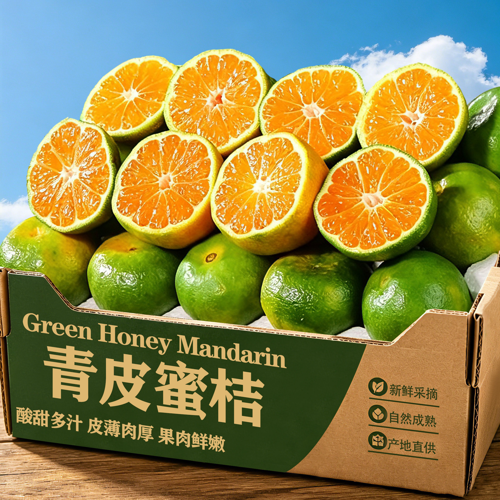 早熟蜜桔大果青皮蜜橘新鲜水果现摘当季无籽柑橘整箱包邮到家