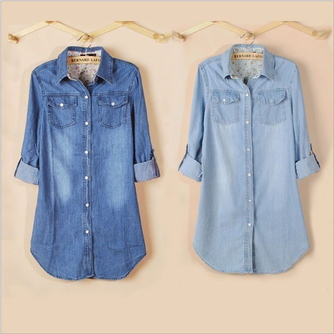 women denim shirts  long sleeve blouses jeans shirt|msdalam kategori Butik wanita / wanita, shirt - dari Buy2taobao.com untuk memberikan perkhidmatan ejen Taobao profesional membeli