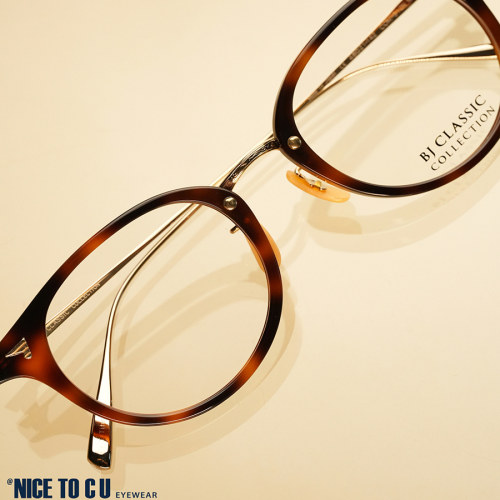 BJ CLASSIC COM-510N NTC55-1复古玳瑁梨形框显白素颜眼镜近视镜
