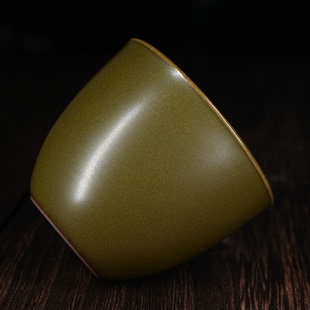 有茶有器景德镇谷雨山房复古茶叶末釉金刚卧足杯手工陶瓷主人茶杯