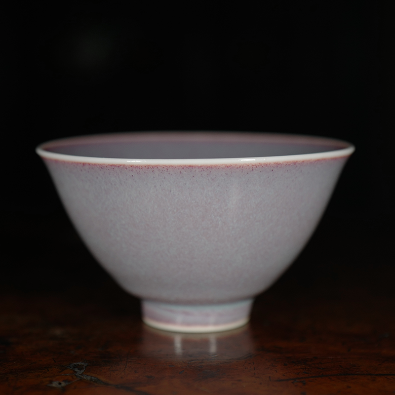 台湾晓芳窑 紫钧斗笠杯 釉面温润 发色自然