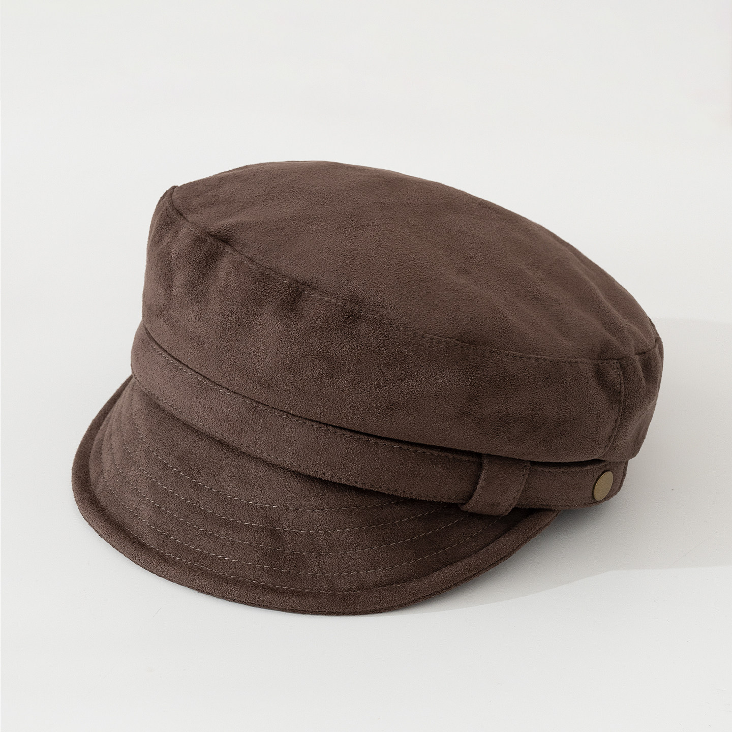 张雅钦同款麂皮绒海军贝雷帽子女秋冬美拉德复古八角帽鸭舌平顶帽