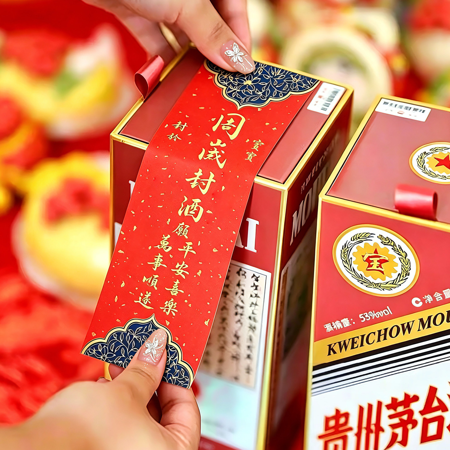 高品质一原创设计金色封酒贴