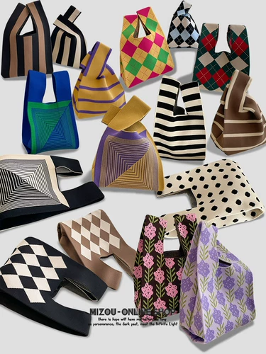 Летний жилет, трикотажная портативная сумка, барсетка, шахматы, в цветочек, Южная Корея