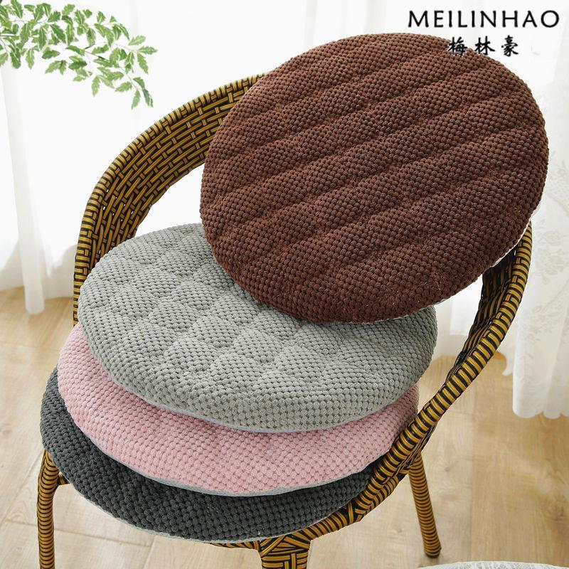 新款圆形海绵椅子坐垫加厚可拆洗记忆棉子椅子垫圆形酒吧座垫防滑