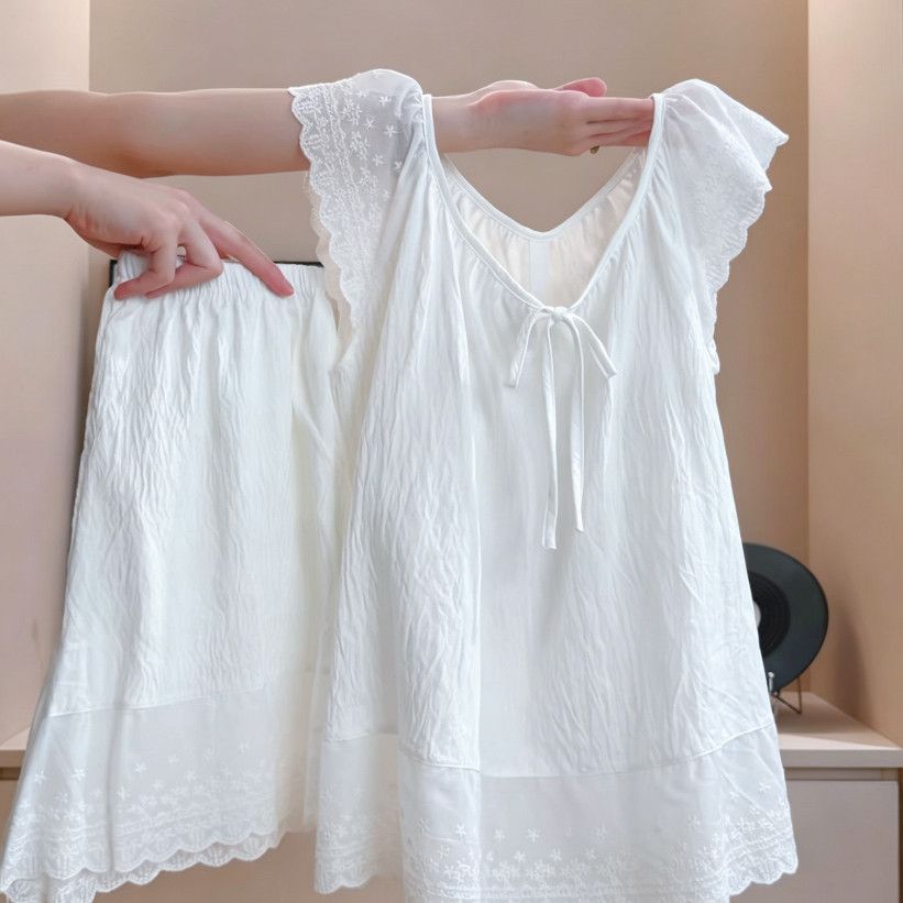 带胸垫云朵棉甜美家居服套装