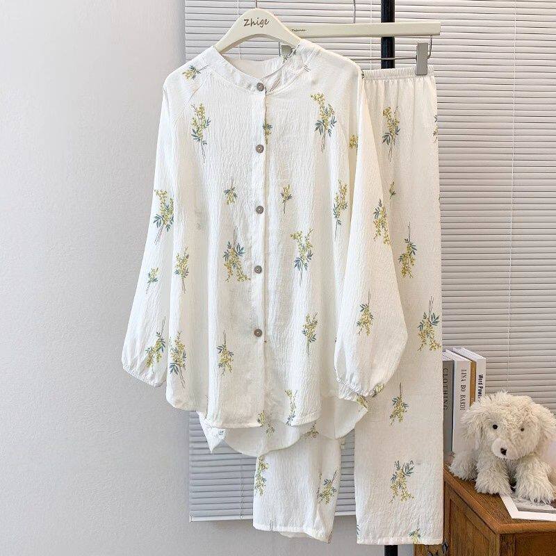 新款长袖睡衣女士款春秋天小个子家居服云朵棉秋冬季长裤套装