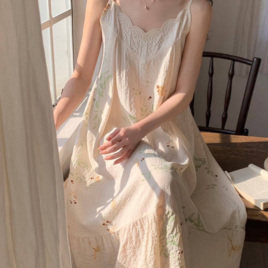 春夏婴儿棉薄款吊带长款睡裙女