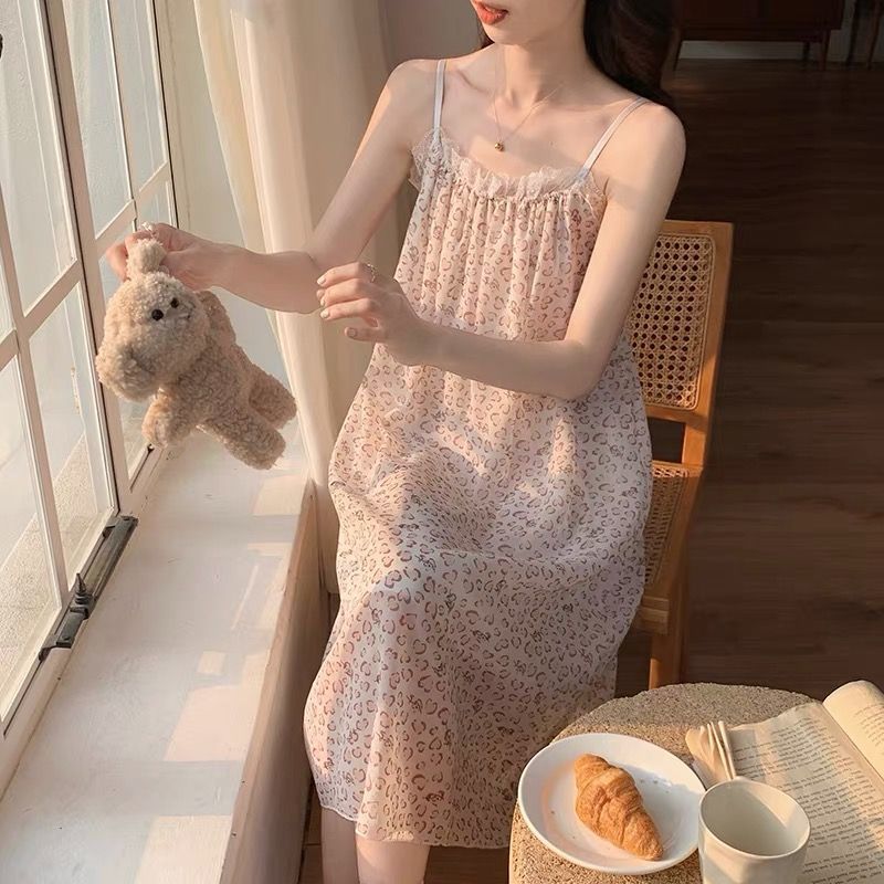 夏冰丝吊带纯欲性感睡裙女家居服