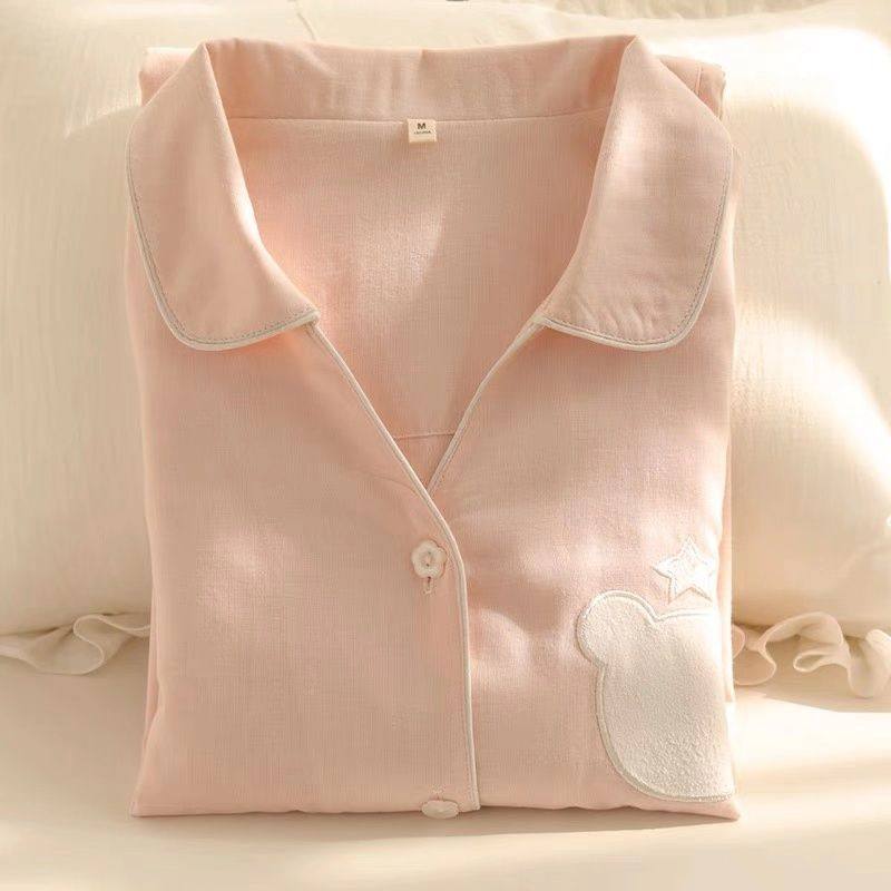 春秋款睡衣女甜美气质家居服套装