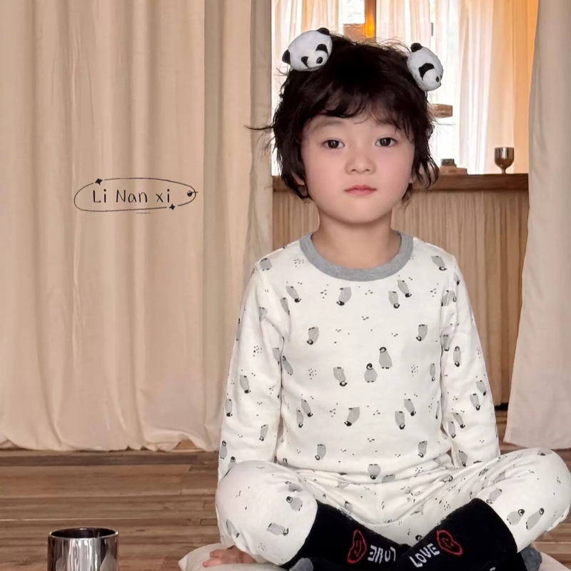 里南希 男女儿童深秋睡衣26加厚长袖长裤无骨家居服羊毛拉架保暖