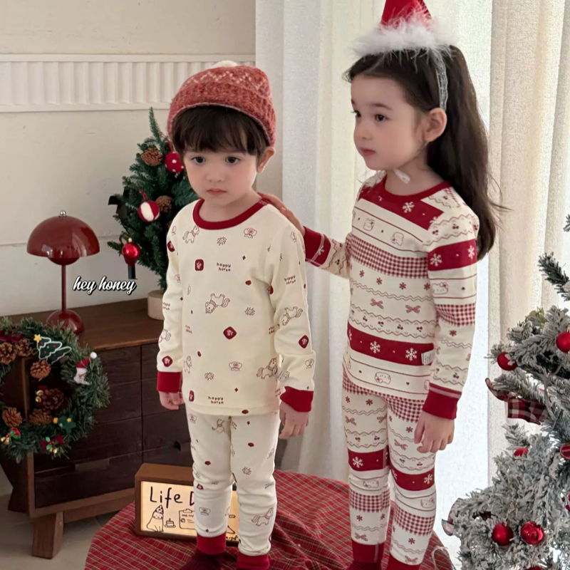 大小卷嘿甜心 2025新年款红色300克舒绒秋衣秋裤内衣裤套装儿童