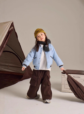 大小卷25新款儿童男女童秋冬加厚棒球服工装裤套-52701