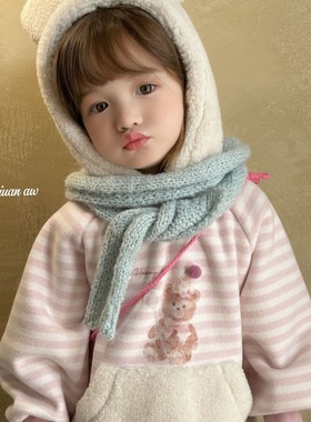大小卷25女童条纹卡通加绒加厚卫衣秋冬季-77097