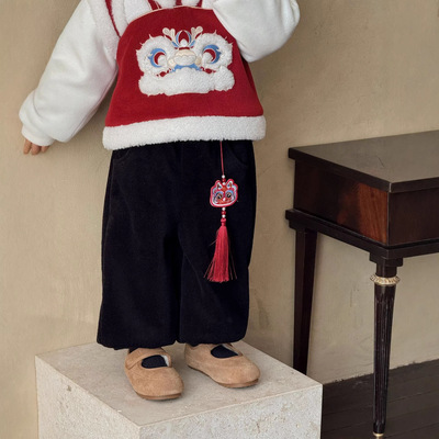 【大小卷】2025儿童冬季国风年款拜年服汉服搭配休闲裤阔腿长裤