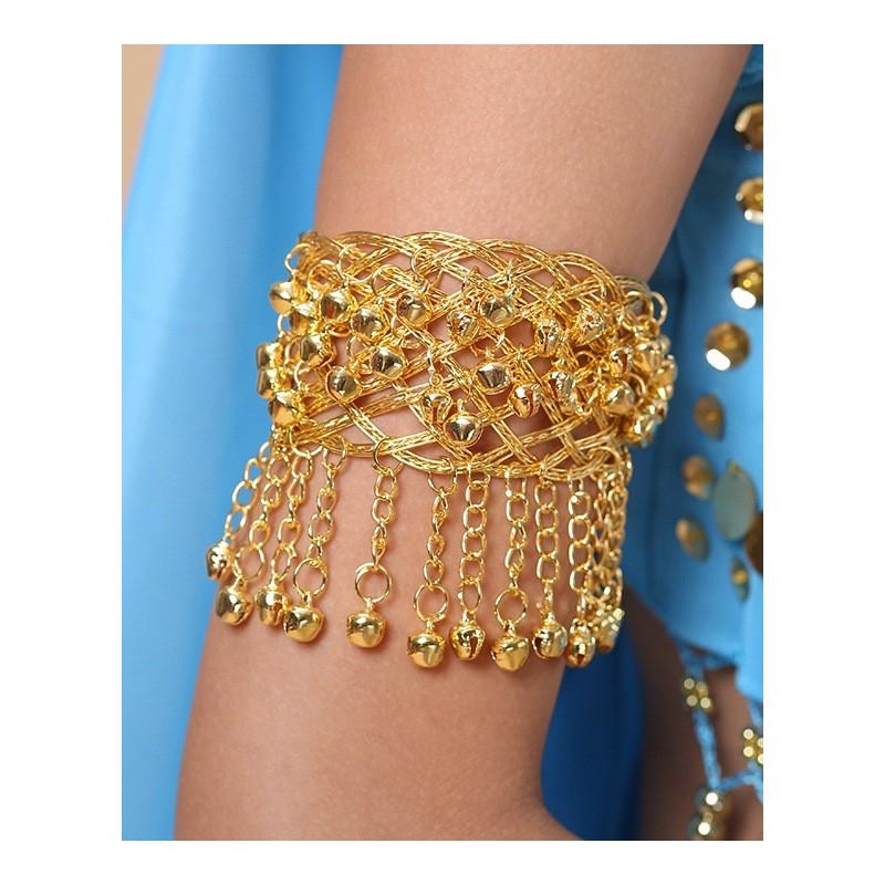 可调节铃铛宽手镯手环臂镯舞蹈印