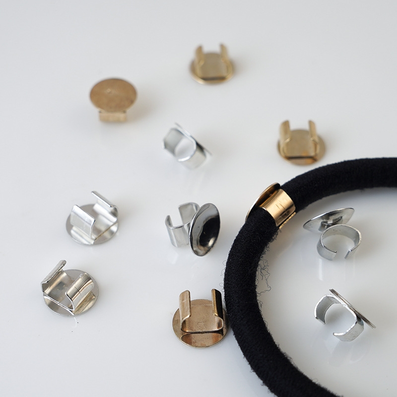 粘珠子无孔饰品扣珍珠托发圈扣空