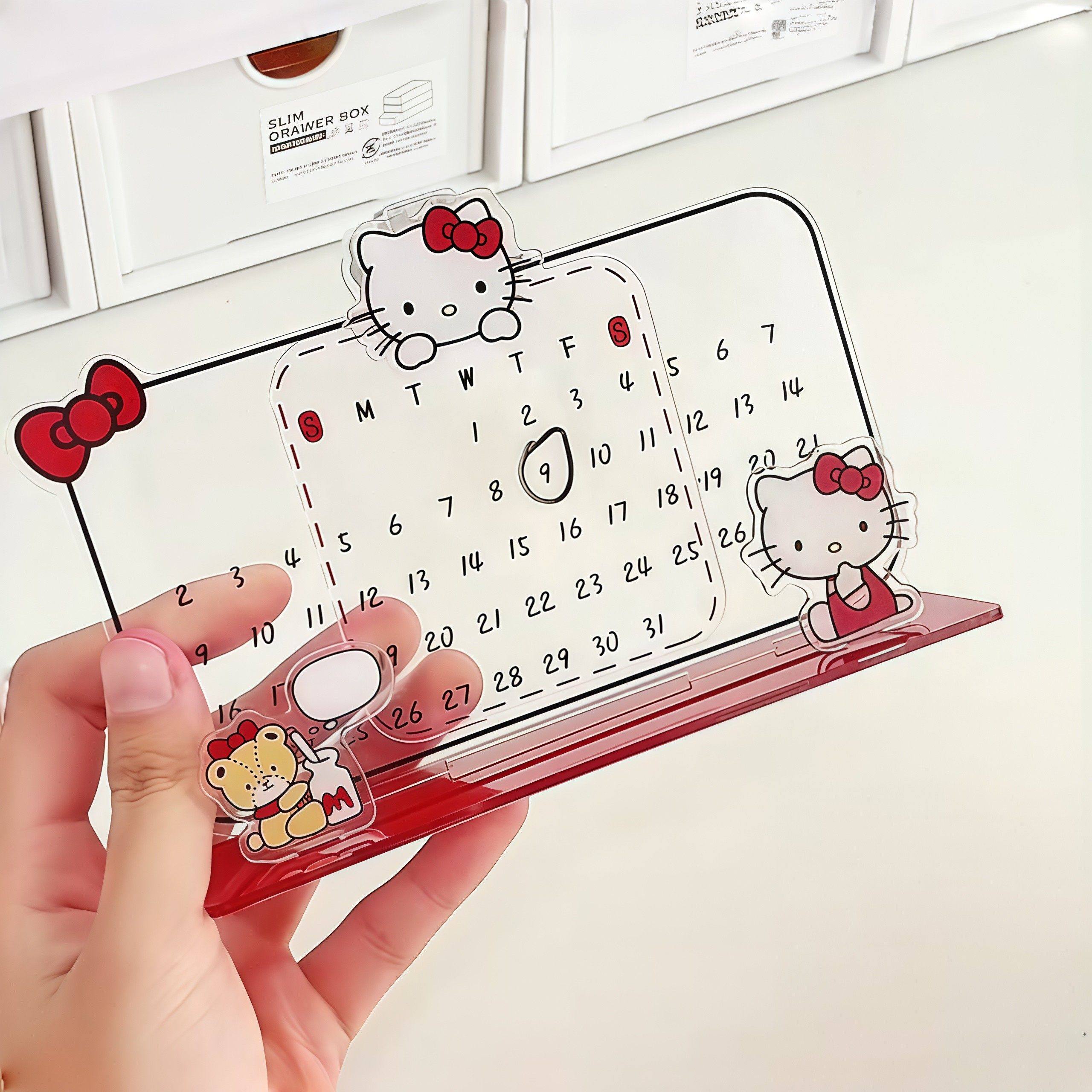 小红书同款哈喽 Kitty亚克力日历可反复利用万年历桌面记事板可擦,居家日用,台历,淘宝优惠券,粉丝福利购,淘宝优惠卷